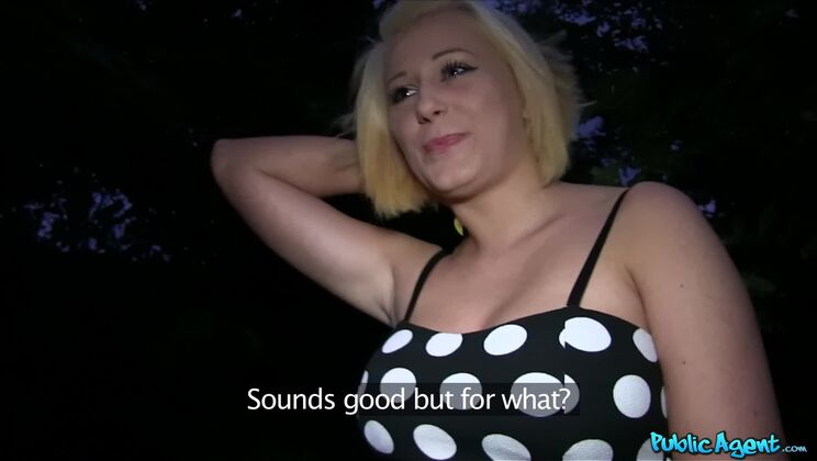 Blonde with big tits gets cum over her tight pussy