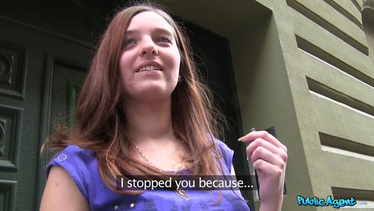 Redhead Is Shy to Get Nude for Cash