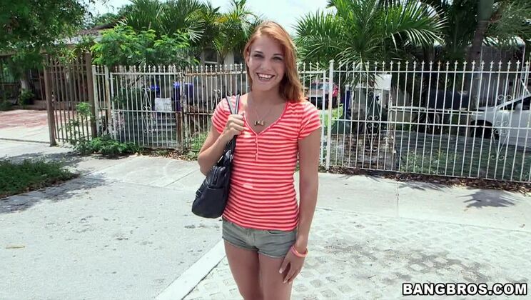 Petite Red-Head Fucked Hardcore Style On The BangBus
