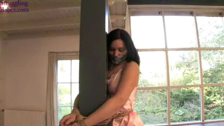 Pole-tied tapegagged and assgrabbed