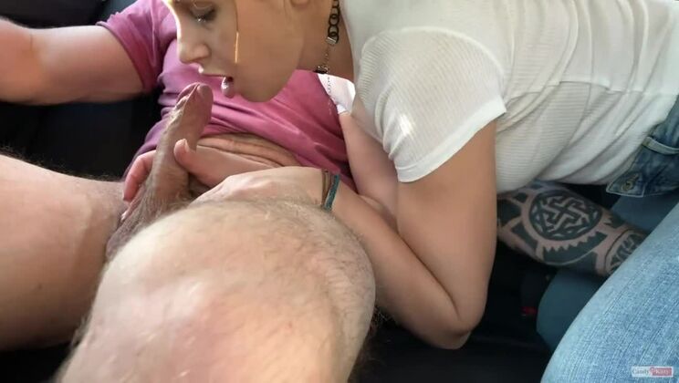 Unexpected and passionate sex in a car in the forest