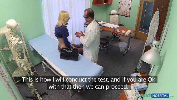 Skinny blonde takes doctors advice