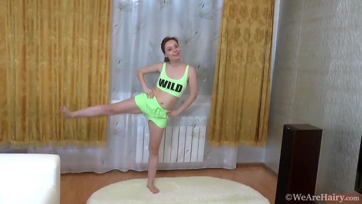 Mature Redhead Trixie Goes Wild with Naked Stretches