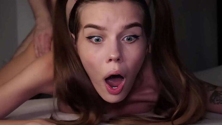 Wow, MY BUTT'S SO TIGHT! Adorable 18-Year-Old Newbie ENDURES Intense Anal Fuck - Alina Foxxx