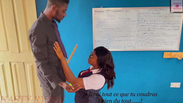 Teacher Caught Naughty Student Smoking and Dancing, Blackmailed for Hardcore Blowjob and Creampie