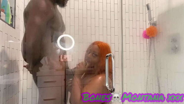 Ebony BBW Shower Fun with Juicy T & Bones Montana