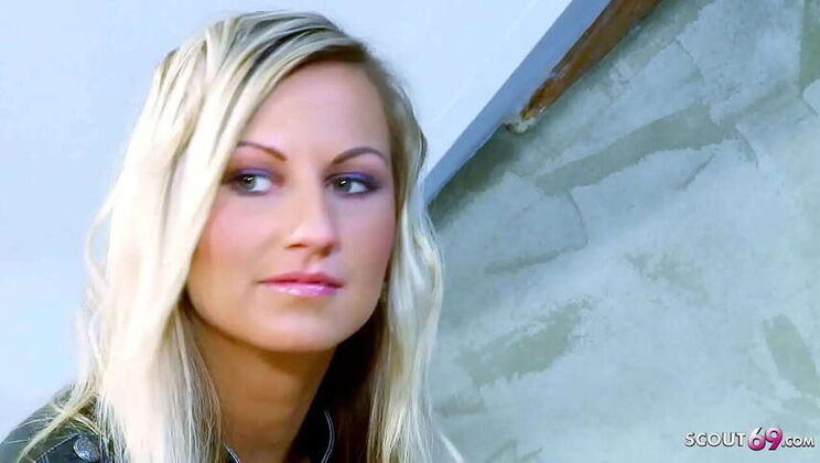 Petite Blonde Teen Convinced to Fuck by Old Interviewer