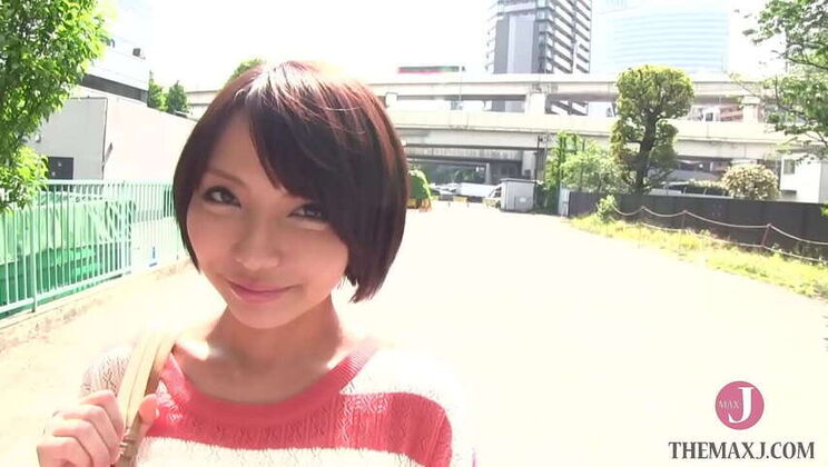 Japanese babe with petite frame and stunning D-cup assets