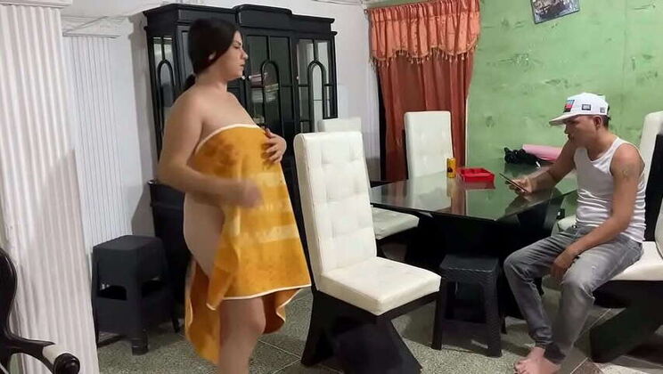 I Drop My Towel for Stepdad Raul, and He Can't Resist My Curvy Body