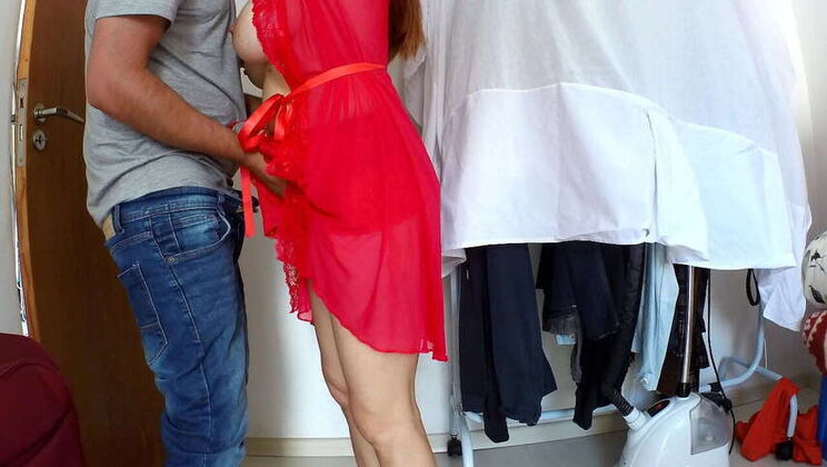 Step-Mom Consents to Intimate Valentine's Day Encounter with Younger Step-Son | Amateur Production