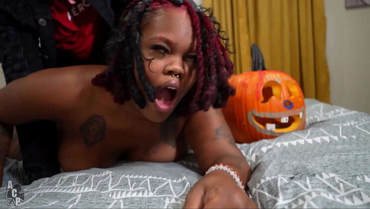 Big Tits Brattty Bae and Siren Nudist Get Fucked by Clown in Halloween Threesome