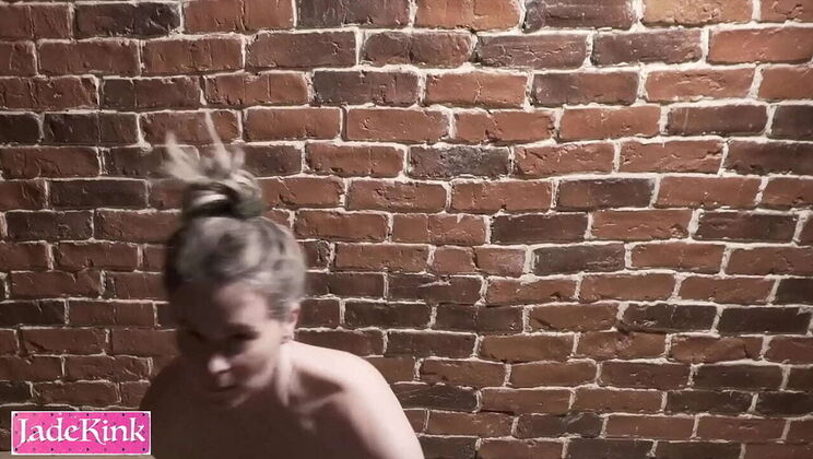 Blonde Slut Gets Spanked and Fucked Against Brick Wall