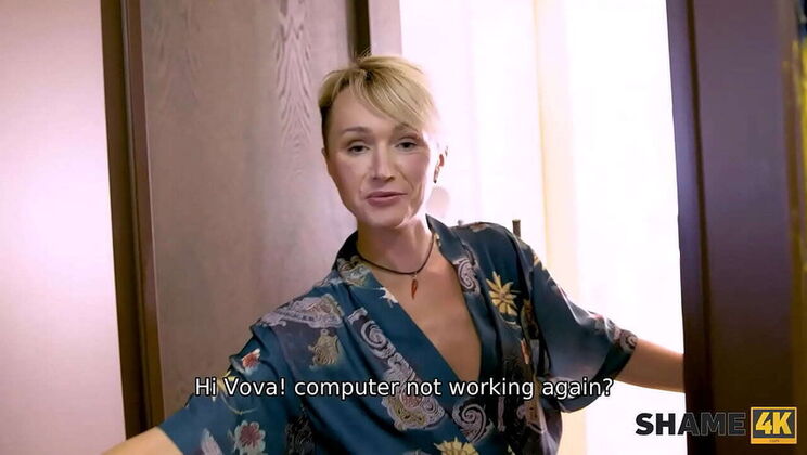 Shy Teen Fucks Hot Mature Neighbor in Kitchen - Cherry Aleksa