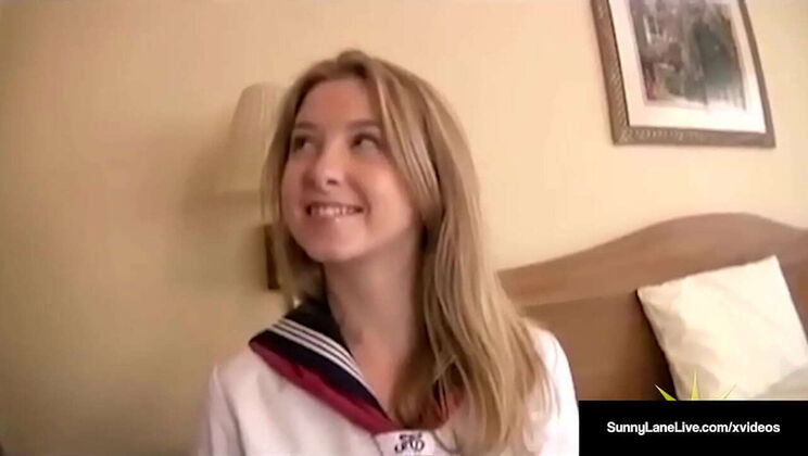 Blonde American Student Sunny Lane Fucked Hard by Horny Asian Guy