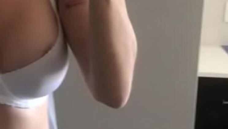 Sexy MILF in Lingerie Fingers Herself on Wedding Day