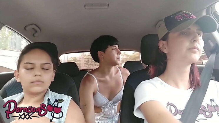 Passenger Wife Almost Caught in Roadside Threesome - Full Video on RED