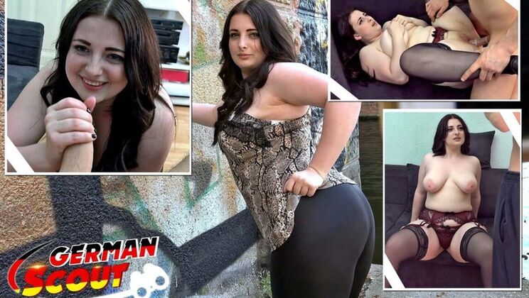 Curvy German Teen Elisa18 with Big Ass and Saggy Tits Fucks Hard in Casting Scene