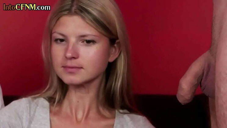 Blonde CFNM Domme Gina Gerson Teases Couple Into Hot Threesome BJ Action