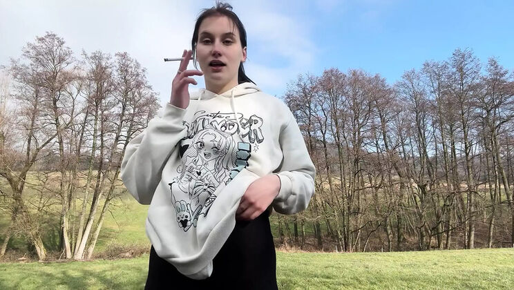 Stepmom MertyXXX Shows Off Perfect Body in Public Park Nudity