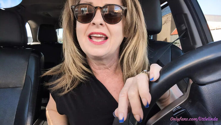 Hot Mature Mom Squirts Hard in Car - Amateur Homemade Solo Masturbation