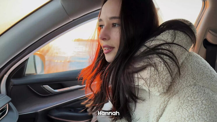 Hitchhiker HannahKim Sucks and Fucks in Car - Rough POV Blowjob, Cum Swallow