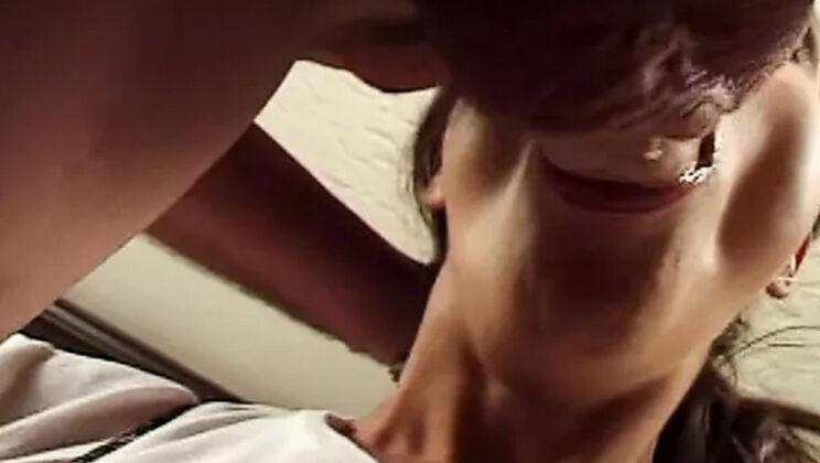 College babe Tina Thomas gets her cute face covered in hot cum