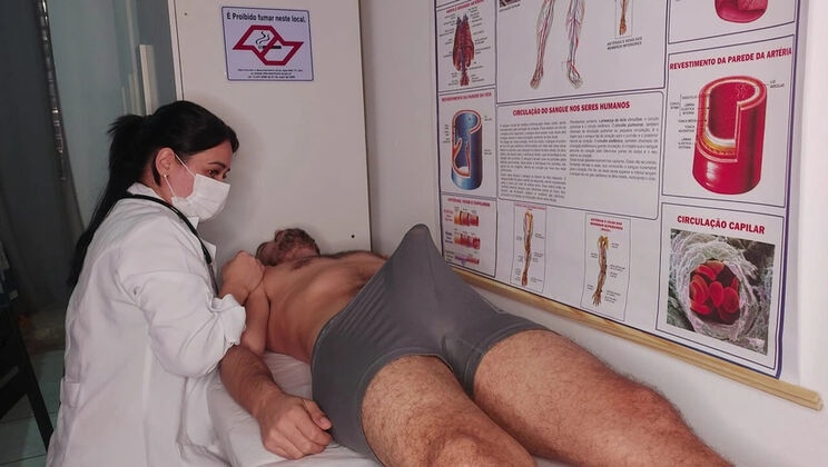 Hot Brazilian Nurse Gives Handjob to Patient's Huge Erection in Hospital