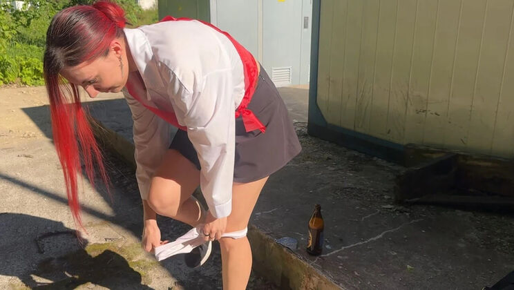 Neighbor's Hot Teen Daughter Gets Drunk and Punished with Bottle in Ass - Rough Anal POV