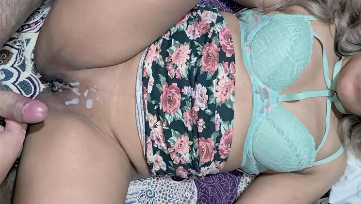 Petite Brunette Anny Kitty Takes Big Cock Bareback for Cash - Huge Cumshot on Belly