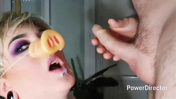 Chubby Blonde MILF Amy Leaf Takes Cum Facial & Swallows Load