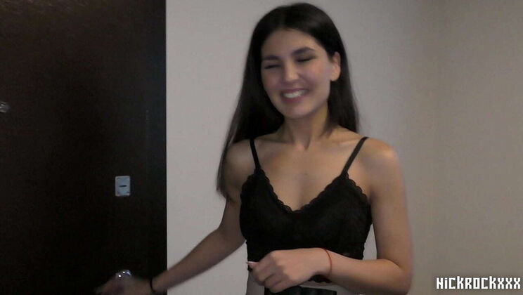 Hot Uzbek-Tajik Neighbor Azumi Liu Gives Blowjob in Skirt & Stockings