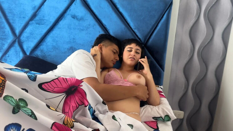 Horny Stepsister Moans on Call While I Pound Her Tight Ass - Manuela Alvarez