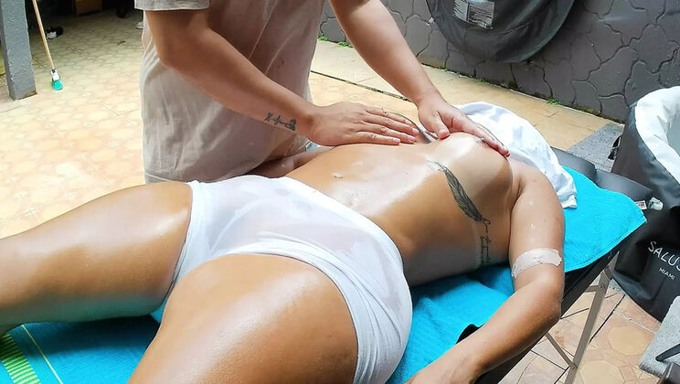 Amateur Latina Step Sister Massage - Big Ass & Thong - Homemade HD