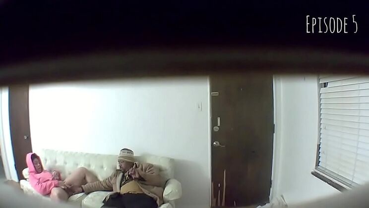 Ebony Spy Cam - Hidden Masturbation & Rough Doggystyle Action