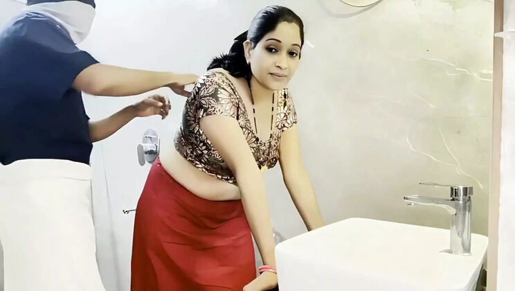 Desi Stepmom Fucks Stepson Hard in Bathroom - Big Ass & Loud Moaning