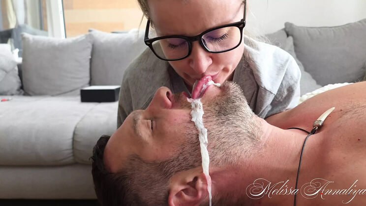 Stepmom Melissa Annaliya Swaps Cum With Stepson - Deep Throat & Cum Kiss