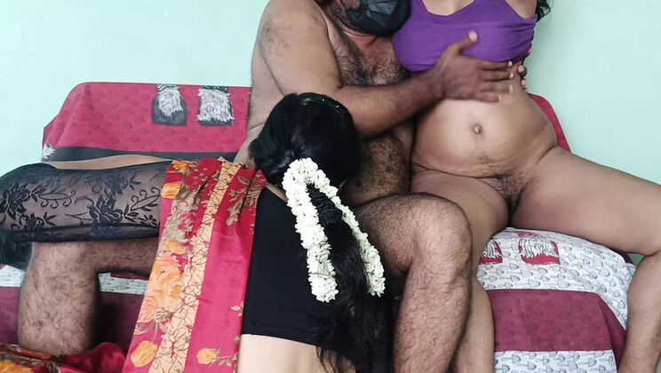Hot Indian Married Couple Threesome with Mallu Aunty - Rough Sex & Pussy Licking