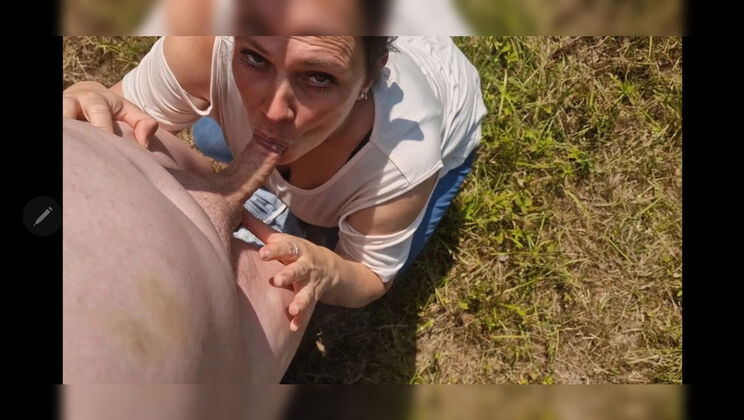 Broke MILF Gets Fucked Hard by Fan for Money - Outdoor Doggystyle Creampie