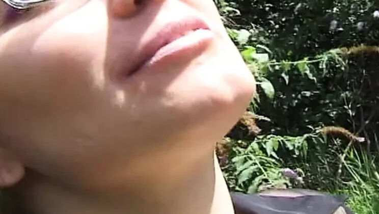 Tattooed French amateur Steph Debar sucks huge dick outdoors and swallows cum