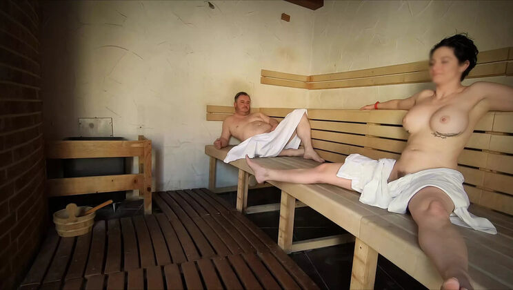 Hot MILF Dada Deville Squirts in Public Sauna - Fast Risky Fuck & Blowjob