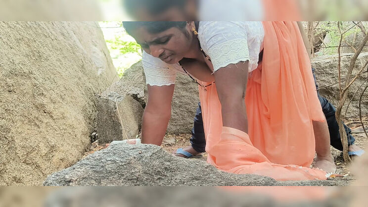 Hot Indian babe with big tits gets fucked doggy style in jungle - HD uncensored