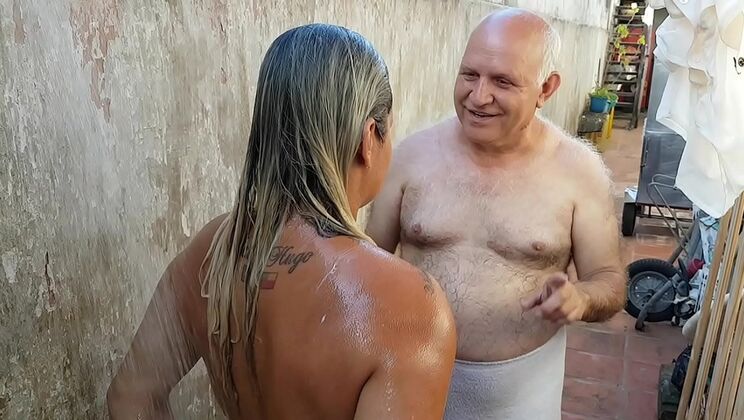Grandpa fucks young beach girl Paty Bumbum - Big ass Latina gets creampie