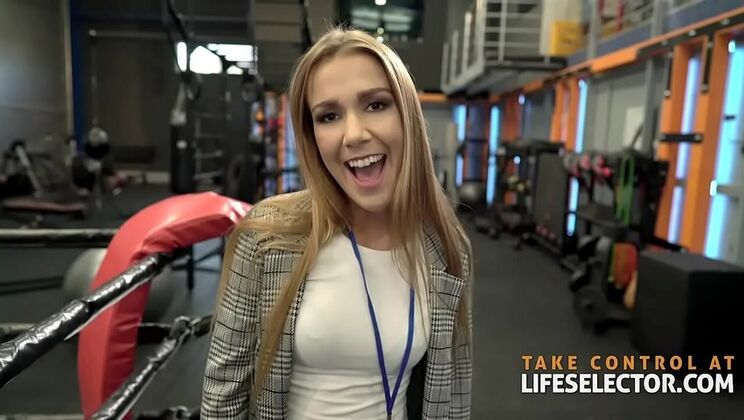 Hot Blonde Reporter Alexis Gets Fucked Hard By Stud Trainer While Trainee Cherry Watches