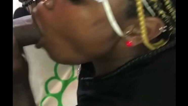 Hot Ebony Step Cousin Mena Deep Throats My Big Black Cock