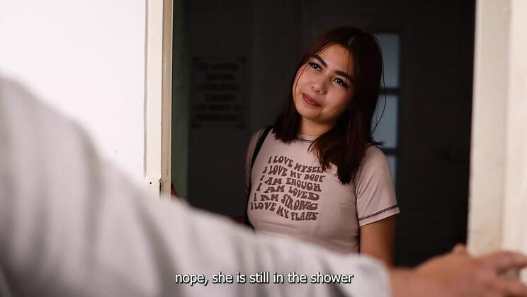 Amateur Teen IsabelRruiz Fucks Friend's Dad in Shower Surprise - Petite Latina Homemade HD