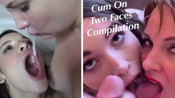 Amateur Facial Compilation: Two Girls Suck, Swap & Swallow Cum