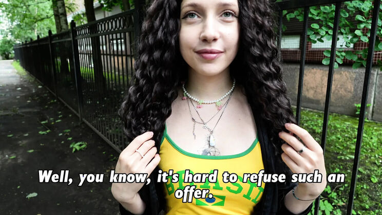 Maramoyka Part 3: Curly Russian Teen Gets Creampie After Public Pickup - Amateur Hardcore Adventure