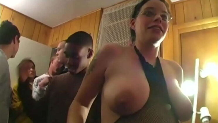 Preggo slut with glasses sucks dick hardcore