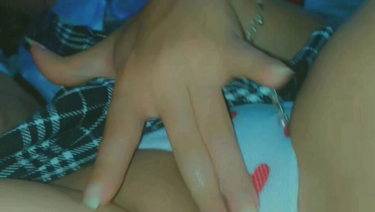 Caught in Virtual Class: Hot Blonde Teen Fairy Bliss Touching Herself and Moaning in Uniform