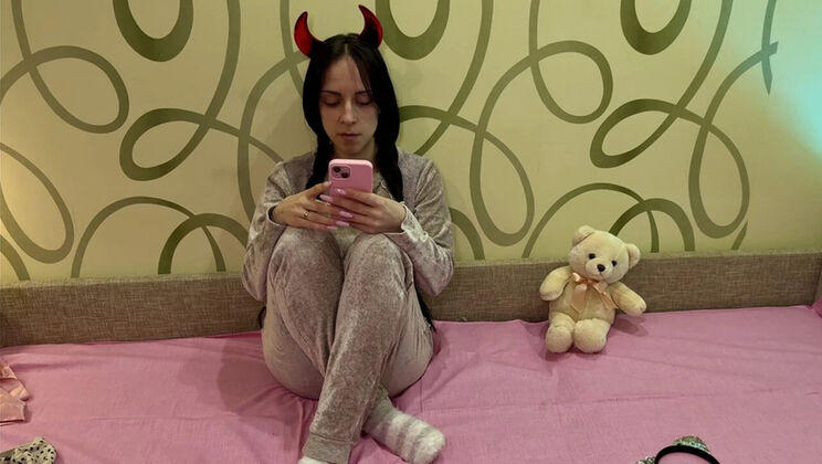 Stepdad Punishes Stepdaughter For New Phone - Blowjob And Cowgirl Riding